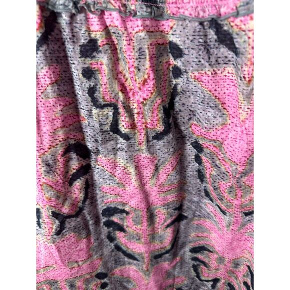 Nic + Zoe Petal Patch Seersucker Floral Pink Grey Midi Dress Size Large - Picture 7 of 9